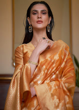 Load image into Gallery viewer, Sandstone Orange Two Tone Handloom Woven Organza Silk Saree