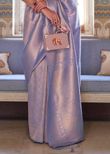 Load image into Gallery viewer, Metallic Lavender Blue Soft Handloom Weave Kanjivaram Silk Saree : Top Pick