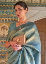 Load image into Gallery viewer, Shades Of Blue Soft Handloom Weave Kanjivaram Silk Saree : Festival Edition