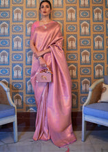 Load image into Gallery viewer, Shades Of Pink Soft Handloom Weave Kanjivaram Silk Saree : Festival Edition