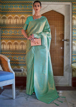Load image into Gallery viewer, Bermuda Teal Green Soft Handloom Weave Kanjivaram Silk Saree : Festival Edition