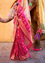 Load image into Gallery viewer, Peony Pink Handloom Weave Soft Banarasi Silk Saree
