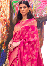 Load image into Gallery viewer, Peony Pink Handloom Weave Soft Banarasi Silk Saree