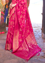 Load image into Gallery viewer, Peony Pink Handloom Weave Soft Banarasi Silk Saree