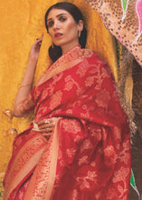 Load image into Gallery viewer, Rufous Red Handloom Weave Soft Banarasi Silk Saree