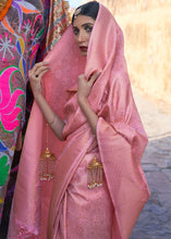 Load image into Gallery viewer, Kobi Pink Soft Handloom Weave Kanjivaram Silk Saree
