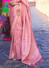 Load image into Gallery viewer, Kobi Pink Soft Handloom Weave Kanjivaram Silk Saree