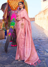 Load image into Gallery viewer, Kobi Pink Soft Handloom Weave Kanjivaram Silk Saree