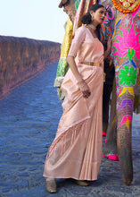 Load image into Gallery viewer, Blush Pink Soft Handloom Weave Kanjivaram Silk Saree