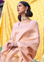 Load image into Gallery viewer, Blush Pink Soft Handloom Weave Kanjivaram Silk Saree