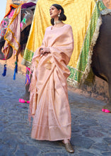 Load image into Gallery viewer, Blush Pink Soft Handloom Weave Kanjivaram Silk Saree