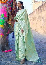 Load image into Gallery viewer, Green Soft Handloom Weave Kanjivaram Silk Saree