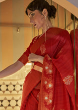 Load image into Gallery viewer, Rufous Red Copper Zari Woven Tussar Silk Saree
