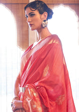 Load image into Gallery viewer, French Pink Copper Zari Woven Tussar Silk Saree