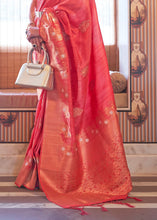 Load image into Gallery viewer, French Pink Copper Zari Woven Tussar Silk Saree