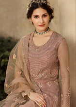 Laden Sie das Bild in den Galerie-Viewer, Old Rose Heavy Embroidered Net Anarkali