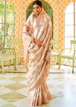 Load image into Gallery viewer, Beige Banarasi Silk Saree with Zari Weaving work