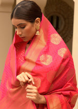 Carica l&#39;immagine nel visualizzatore Galleria,Strawberry Pink Woven Soft Kanjivaram Silk Saree with overall Butti work