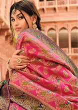 Load image into Gallery viewer, Magenta Pink Woven Banarasi Silk Saree with Embroidered Blouse