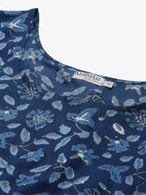 Load image into Gallery viewer, Cape sleeve printed midi dress with waist tie up