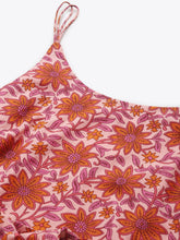 Load image into Gallery viewer, Speghetti Strap printed mini dress with waist tie