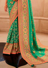 Load image into Gallery viewer, Jungle Green Patola Print Georgette Silk Saree