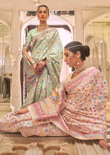 Load image into Gallery viewer, Ivory White Banarasi Jamawar Woven Silk Saree