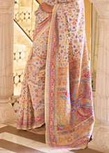 Load image into Gallery viewer, Ivory White Banarasi Jamawar Woven Silk Saree