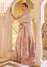 Load image into Gallery viewer, Ivory White Banarasi Jamawar Woven Silk Saree
