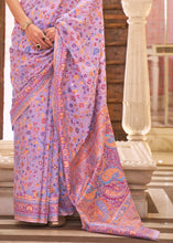 Load image into Gallery viewer, Bright Lilac Purple Banarasi Jamawar Woven Silk Saree