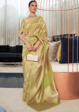 Load image into Gallery viewer, Green &amp; Golden Woven Organza Silk Saree