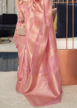 Load image into Gallery viewer, Shades Of Pink Lehariya Handloom Weaving Organza Silk Saree
