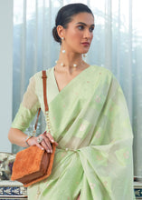 Load image into Gallery viewer, Shades Of Green Lucknowi Chikankari Weaving Silk Saree