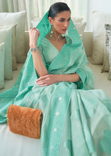 Load image into Gallery viewer, Shades Of Blue Lucknowi Chikankari Weaving Silk Saree