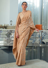 Load image into Gallery viewer, Shades Of Brown Lucknowi Chikankari Weaving Silk Saree