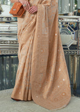 Load image into Gallery viewer, Shades Of Brown Lucknowi Chikankari Weaving Silk Saree