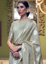 Load image into Gallery viewer, Rhino Grey Woven Linen Silk Saree
