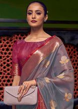 Load image into Gallery viewer, Jay Blue &amp; Pink Two Tone Organza Silk Saree
