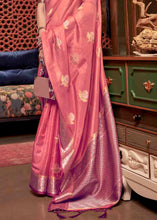 Load image into Gallery viewer, Salmon Pink Two Tone Organza Silk Saree