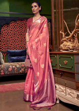 Load image into Gallery viewer, Salmon Pink Two Tone Organza Silk Saree