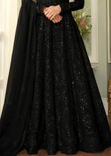 Carica l&#39;immagine nel visualizzatore Galleria,Midnight Black Georgette Embroidered Anarkali Suit