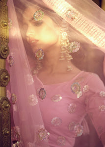 Taffy Pink Soft Net Lehenga Choli with Sequins work