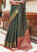 Load image into Gallery viewer, Opal Green Handloom Patola Weave Silk Saree