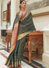 Load image into Gallery viewer, Opal Green Handloom Patola Weave Silk Saree
