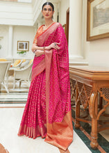 Load image into Gallery viewer, Magenta Pink Handloom Patola Weave Silk Saree
