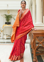 Load image into Gallery viewer, Crimson Red Handloom Patola Weave Silk Saree