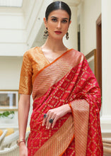 Load image into Gallery viewer, Crimson Red Handloom Patola Weave Silk Saree