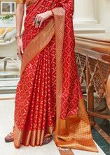 Load image into Gallery viewer, Crimson Red Handloom Patola Weave Silk Saree