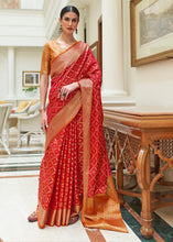 Load image into Gallery viewer, Crimson Red Handloom Patola Weave Silk Saree