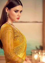 Load image into Gallery viewer, Shades Of Yellow Designer Embroidered Satin Silk Saree with Sequence work
